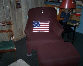 EASY CHAIR, ROCKER & ROOSTER LAMP