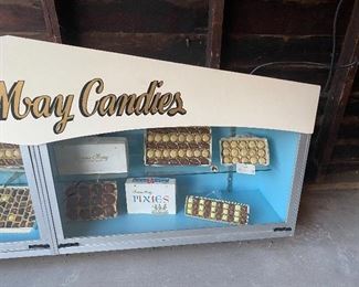 Vintage Fannie May advertising display complete with original wax candy. 