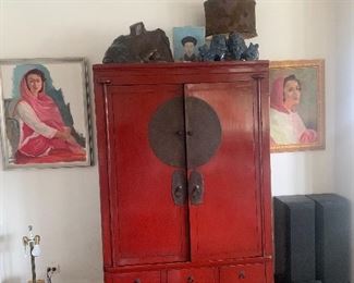 Red lacquer cabinet. 
