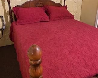 Vintage bedframe with new mattress. 