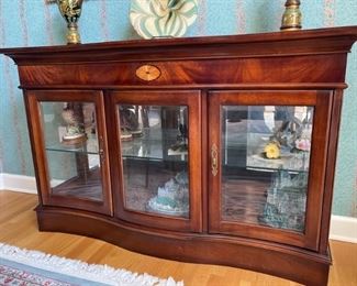 Gorgeous Curio / Cabinet / Beveled Glass and Wood