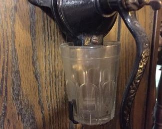 Antique Arcade Crystal Wall Mounted Coffee Grinder
