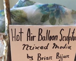 Hot Air Balloon Art Sculpture by Brian Bijan, Mixed Media