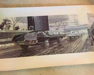 Midcentury Syd Mead Futuristic Automotive Car Art Prints