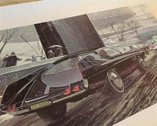 Midcentury Syd Mead Futuristic Automotive Car Art Prints