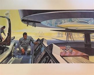 Midcentury Syd Mead Futuristic Automotive Car Art Prints