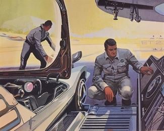 Midcentury Syd Mead Futuristic Automotive Car Art Prints