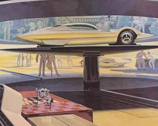 Midcentury Syd Mead Futuristic Automotive Car Art Prints