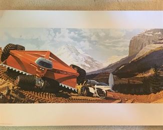 Midcentury Syd Mead Futuristic Automotive Car Art Prints
