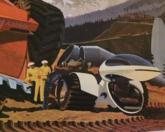 Midcentury Syd Mead Futuristic Automotive Car Art Prints