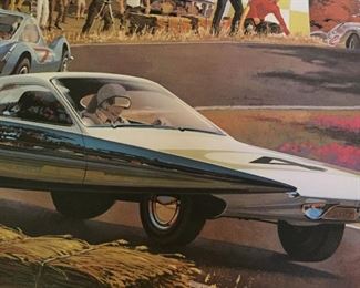 Midcentury Syd Mead Futuristic Automotive Car Art Prints