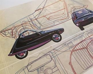 Midcentury Syd Mead Futuristic Automotive Car Art Prints