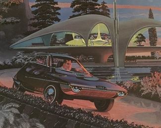 Midcentury Syd Mead Futuristic Automotive Car Art Prints