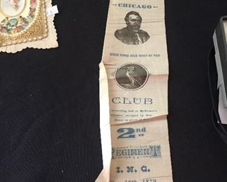 Silk Political Ribbon from 1879 Visit of Gen. Ulysses S. Grant to Chicago's McVicker's Theater