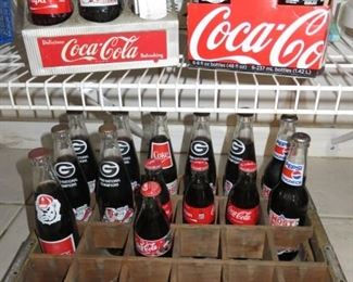 Vintage Coca-Cola Aluminum 6-Bottle Carrier Caddy Wood Crate