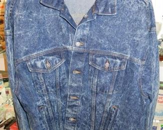 Vintage  Embossed PHARMACY US 8 cent Postage Stamp Acid Jean Jacket Men's L 