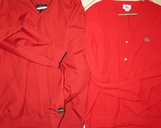 Vintage Red Izod Windbreaker/Button Down Sweater Gator Logo