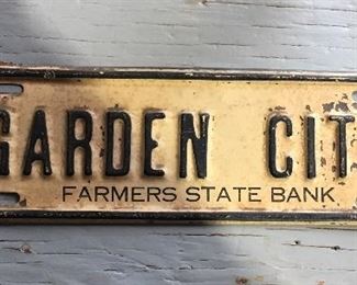 Garden City, MN old, old license plate.