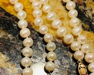 freshwater pearls 14k clasp.