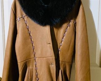 Fine Raffaello fox and leather jacket.