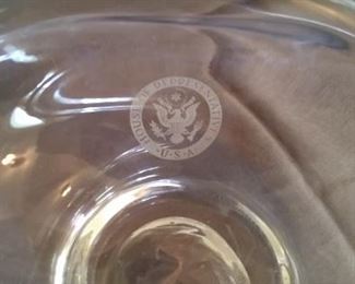 Steuben  Presidential glass dish 