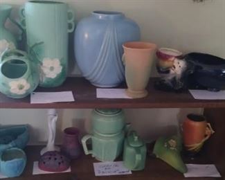 We have Roseville pottery as well as Weller and Shawnee,Frankoma