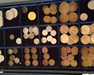 Silver Dimes and Sacagawea Dollars as well as Steel Pennies, 1950's Centavos, Buffalo Nickels, JFK half Dollars