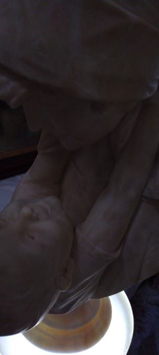 Alabaster Woman and Child bust