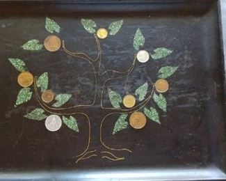 Mid Century Modern Money Tree platter