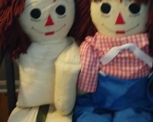Vintage Raggedy Ann and Andy dolls