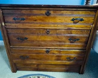 $195   #3 Country pine chest 3 drawers • 32high 38wide 18deep