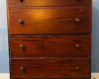 $325   #4 Chest tall 4 drawers mahogany 1940's • 44high 37wide 21deep