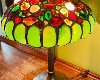 $800   #23 Artist made led glass multi color lamp  • 26high 18across 