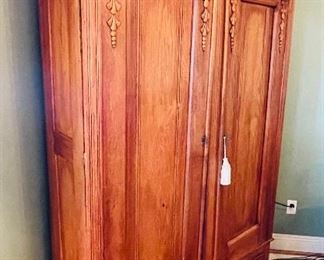 $795   #28 English Pine armoire with 2 bottom drawers  • 62high 52wide 19deep