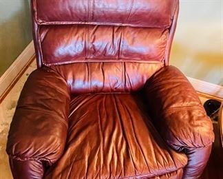 $140   #32 Manual burgundy recliner • 39high 37across 40deep 