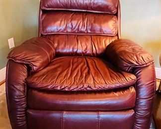 $140   #32 Manual burgundy recliner • 39high 37across 40deep 