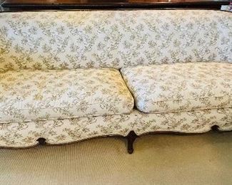 $150   #42 1940's cabriole legs sofa (damage legs)