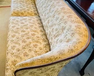 $150   #42 1940's cabriole legs sofa (damage legs)
