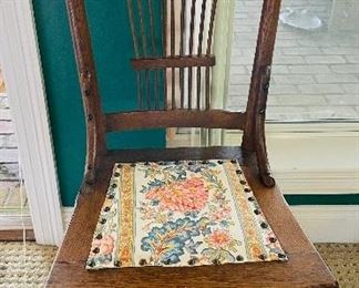 $95 #51 Ladder back oak chair • 40high 17wide 18deep