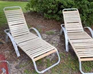 $90 Pair of lounge chairs - rubber good, base need refinishing