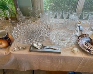 Depression glass American pattern priced individually big platter to the left SOLD 