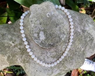 $100 cultured pearls one strand necklace 17”