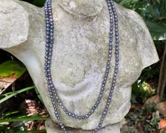 $110 gray pearls 32” 