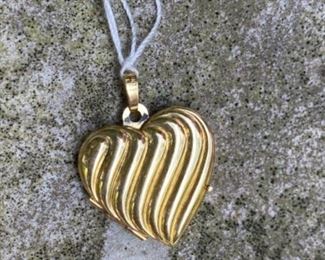 $200 - 14kt gold heart locket 3/4” diameter (great new mother’s gift) 