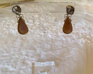 $150 - 14kt yellow gold and cameo earrings chandelier 1 3/4” long 