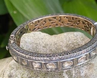 $1150 Sterling & 18kt  mounted rose cut diamonds bracelets 
