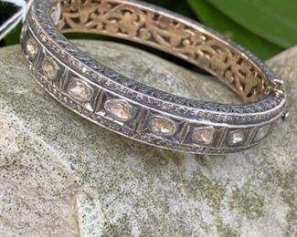 $1150 Sterling & 18kt  mounted rose cut diamonds bracelets 
