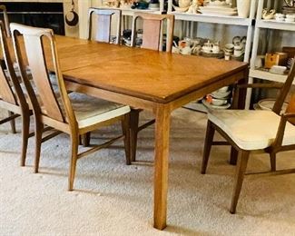 #6___$395
Mid century modern dining table
table • 30high 84wide 40deep
chairs  • 40 high 21wide 24 deep