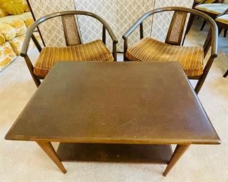 #11___$195
Pair of mid century modern chairs with 2 side table
chairs • 25high 24wide 24deep
tables  • 20high 19wide 28deep