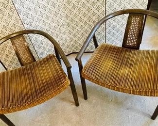 #11___$195
Pair of mid century modern chairs with 2 side table
chairs • 25high 24wide 24deep
tables  • 20high 19wide 28deep